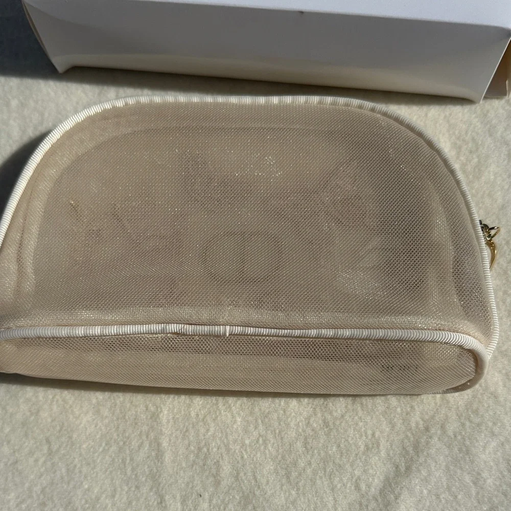 Dior GWP Floral Embroidered Beige Cosmetic Bag
